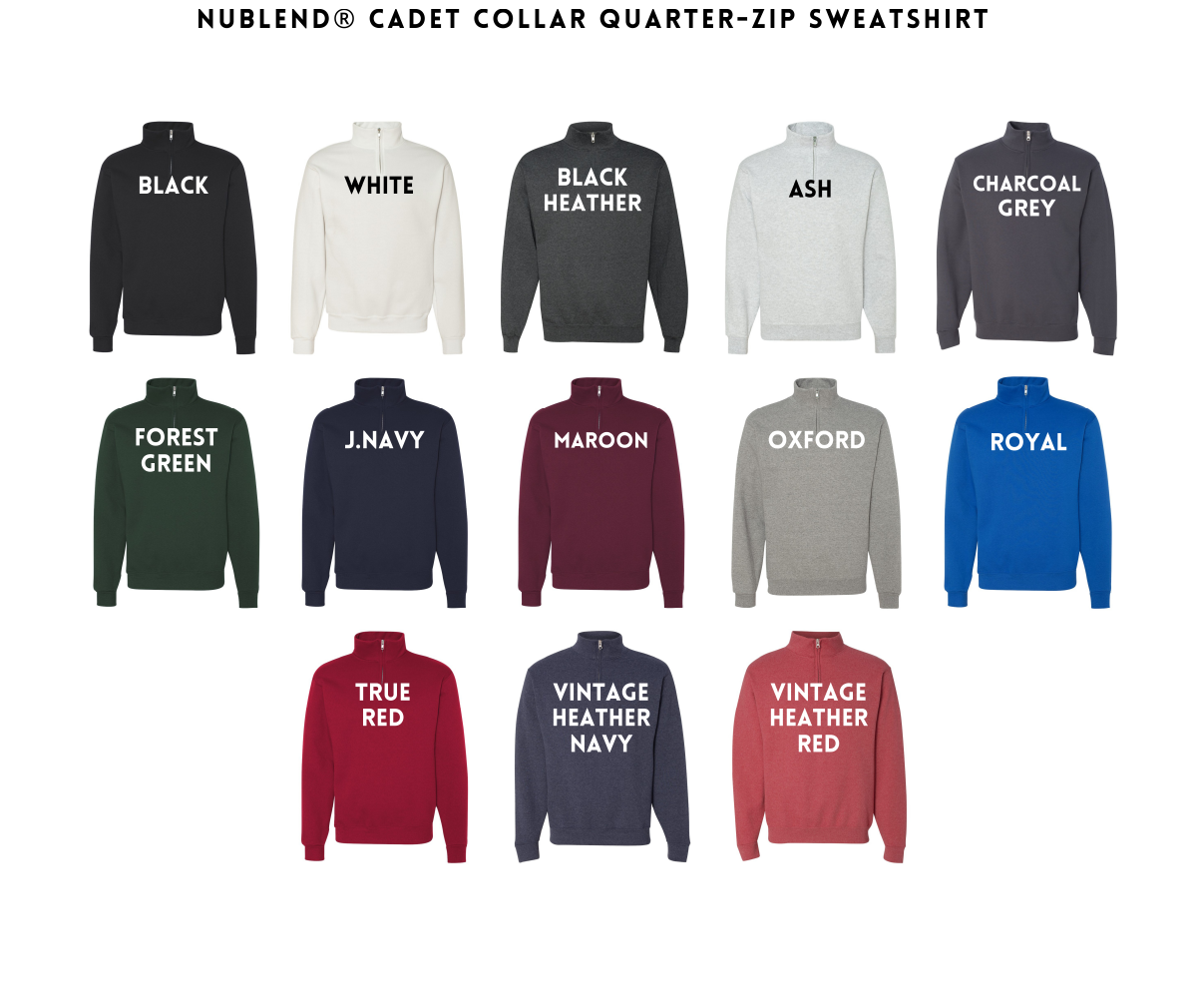 Adult Unisex Quarter Zip Sweaters